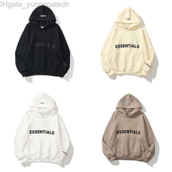 

ess men's sweatshirts jackets luxury hoodies men women letter essentials pullover hoodie hooded hip hop loose sweater casual sweatshir, Black;brown