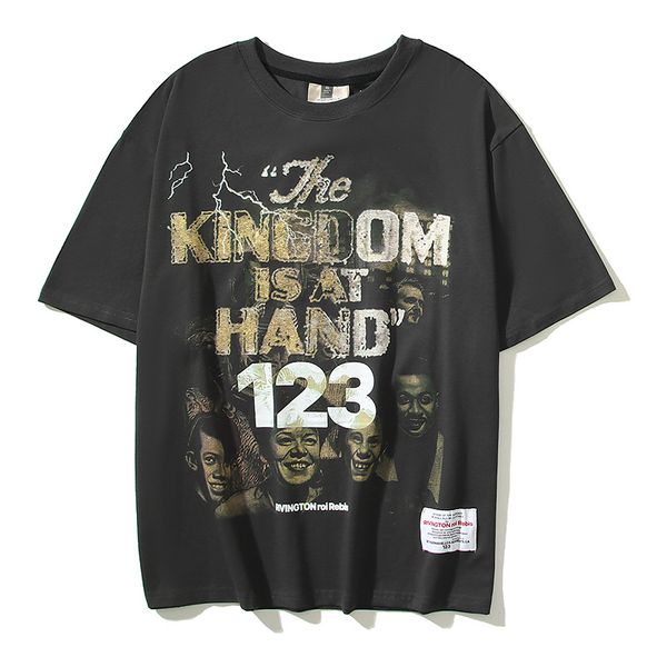 

tees mens t shirt casual 2023 summer man womens tees vintage print short sleeves sell high street men hip hop shirts, Black;brown