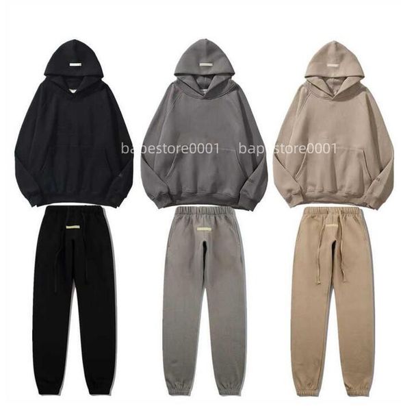 

2023 ess hoodie mens women hoody winter warm designer hoodies streetwear pullover sweatshirts loose hooded jumper clothing size s-xl, Black