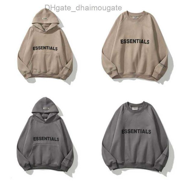 

luxury sweatshirts ess men's jackets hoodies men women essentials chest letter sweater sportswear hooded casual pullover couple jacket, Black