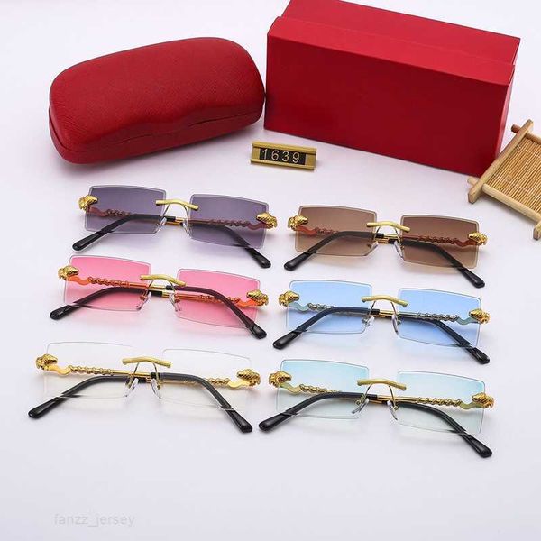 

luxury designer sunglasses for men women snake glasses frame square rimless sunglass classic vintage eyewear anti-uv driving new fashion sun, White;black