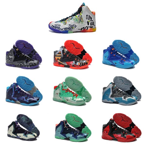 

men's lebrons 11 basketball shoes james lebron bhm black red christmas gamma blue outdoors sports sneakers walking running shoe