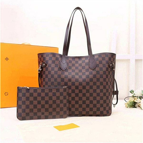 

new handbag 2-piece set classic women's handbag women's composite handbag pu leather clutch shoulder bag women's purse