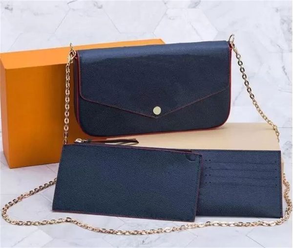 

crossbody leather purse fashion letter embossing classic womens handbag vintage retro girl handbags designer bags shoulder 3pcs set accessor