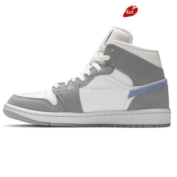 

2023 jumpman wmns 1 mid wolf grey aluminum basketball shoes 1s sneakers bq6472 105, Black
