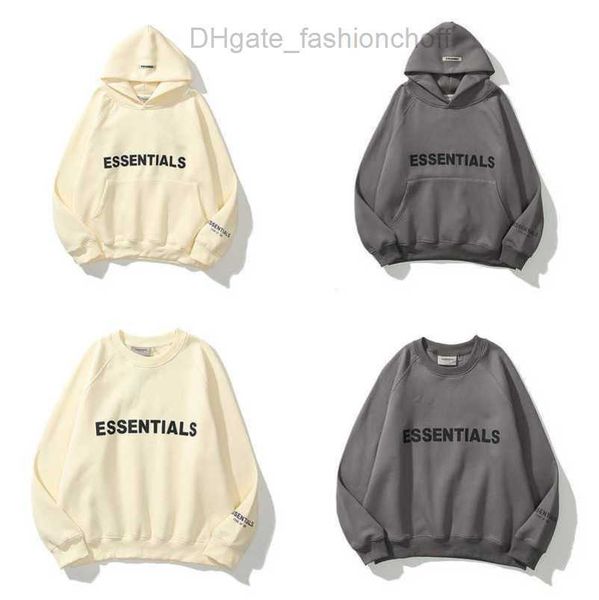 

ess luxury men's sweatshirts jackets hoodies men women essentials chest letter sweater sportswear hooded casual pullover couple jacket, Black