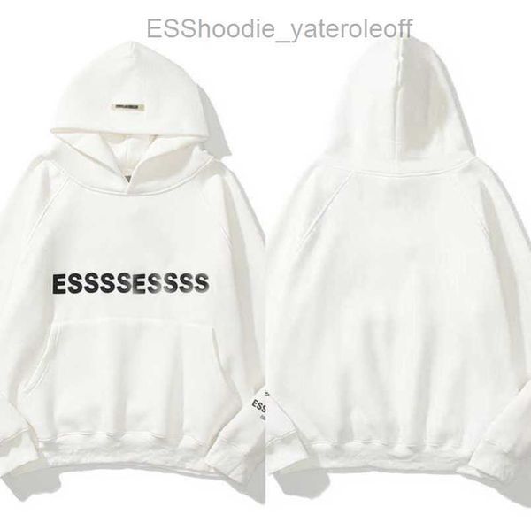 

jackets luxury essentials sweatshirts men's ess hoodies men women chest letter pullover hoodie hooded loose sweater casual sweatshirt, Black