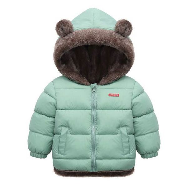 

autumn fleece winter clothes parkas kids jackets for boys warm thick velvet children coat baby girl outerwear infant overcoat, Blue;gray