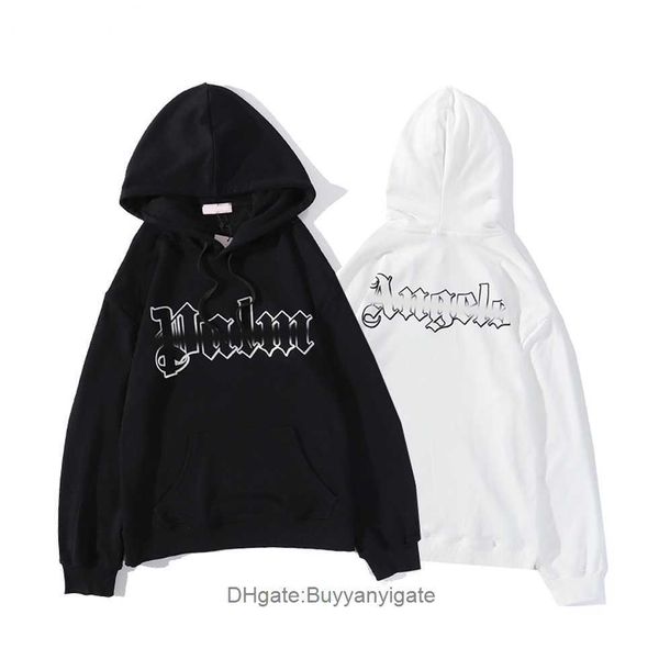 

21ss mens women designer angels palm hoodie sweater sweatshirts streetwear t shirt loose lovers luxury goose canada jackets pa of ow white z, Black