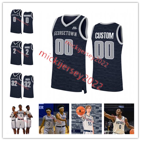 

hoyas custom stitched basketball georgetown jersey mens youth 1 primo spears 5 jay heath 11 akok 12 jordon riley 15 bryson mozone jerseys, Black