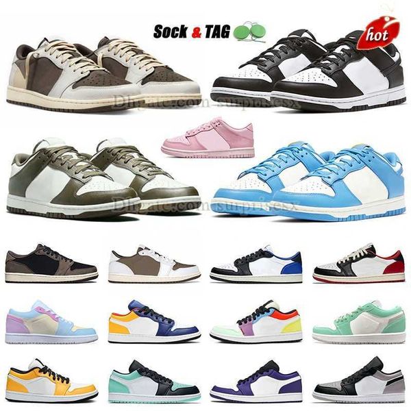 

2023 jumpman 1 panda low retro basketball shoes mens womens triple pink foam dunks lows sneakers unc fog grey 1s tx x reverse mocha medium, Black