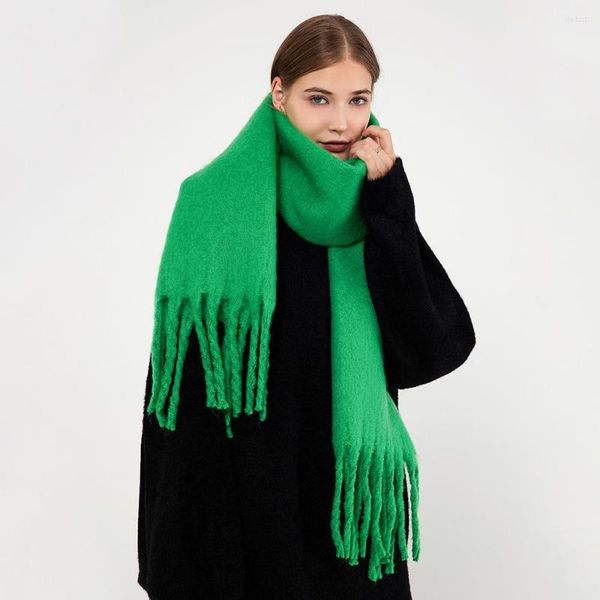 

scarves cashmere women plaid scarf winter pashmina shawls thick wraps lady tassel warm rainbow hairy bufanda stole, Blue;gray