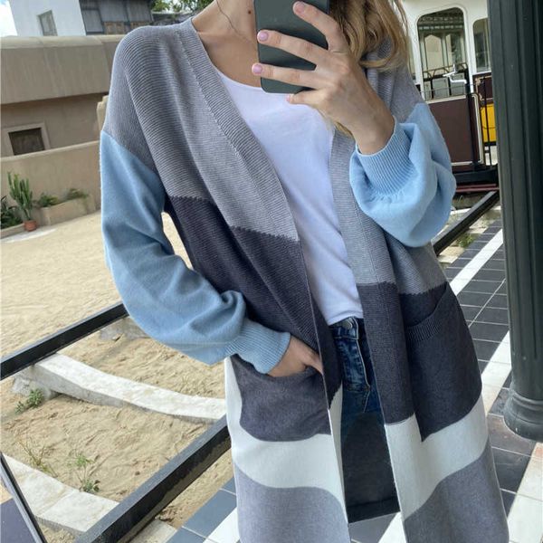 

women's sweaters knits tees 2022 fall winter striped v-neck cashmere women sweater dress long knitted cardigan sueter mujer invierno pl, White;black