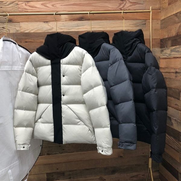 

winter mens parka jackets 2023 new men women couple casual warm hooded down coats windproof puffer jacket, Black