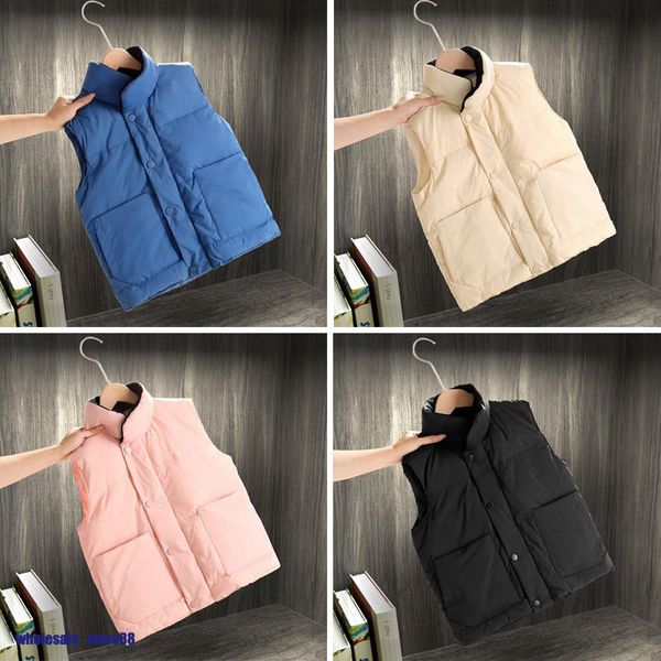 

luxury vests down coat north jacket the face vest keep warm kids stylist winter boys and girls thicken outdoor essential cold, Black
