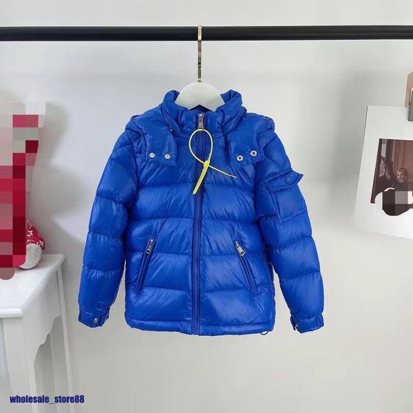 

kids down coat hooded winter mc outdoor jackets coats boy girl thick warm outwear clothing baby outerwear 90% white duck jackets removable, Blue;black