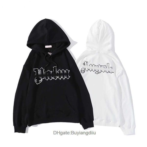 

21ss mens women designer angels palm hoodie sweater sweatshirts streetwear t shirt loose lovers luxury goose canada jackets pa of ow white 4, Black