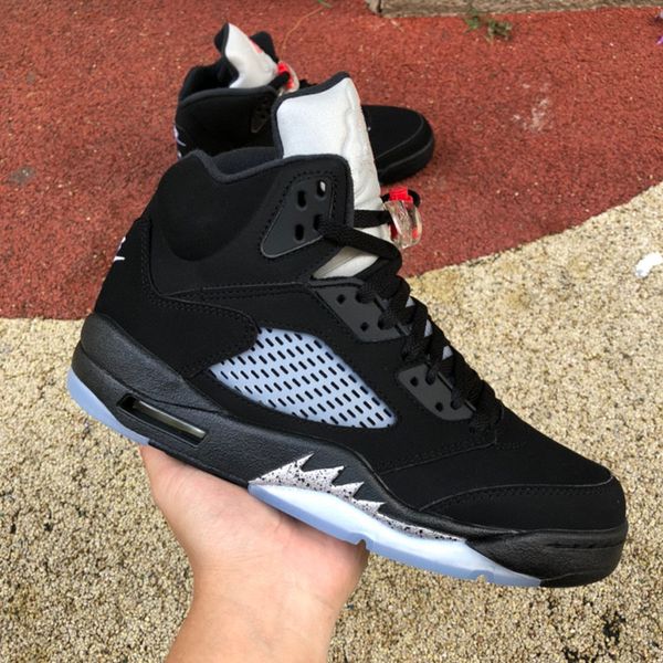 

jumpman 5s og black metallic basketball shoes mens classic 5 black fire red-metallic silver-white men women sports sneakers original quality