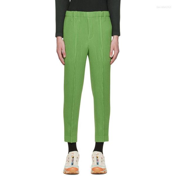 

men's pants pleated homme high waist green pencil, Black