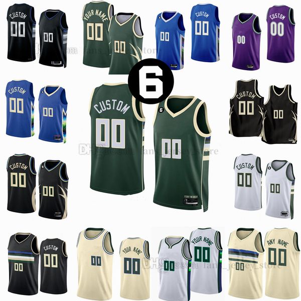 

custom 2022-23 new printed basketball jerseys 34 giannis 22 khris 21 jrueantetokounmpo middleton holiday 11 brook 24 pat lopez connaughton 1, Black;red