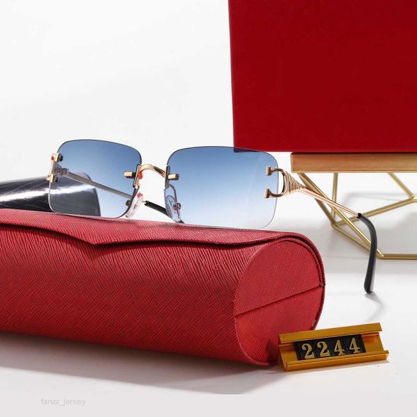 

women designer sunglasses mens sunglass male frameless square carti pather gold striped metal frames blue lens eyeglass luxury brand glasses, White;black