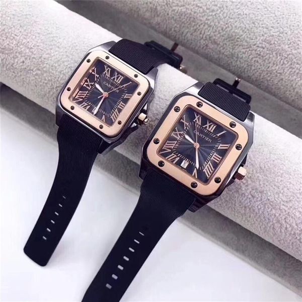 

2020 mens woman watches brand luxury business quartz watch stainless steel rubber strap clock men waterproof wristwatch reloje240m, Slivery;brown