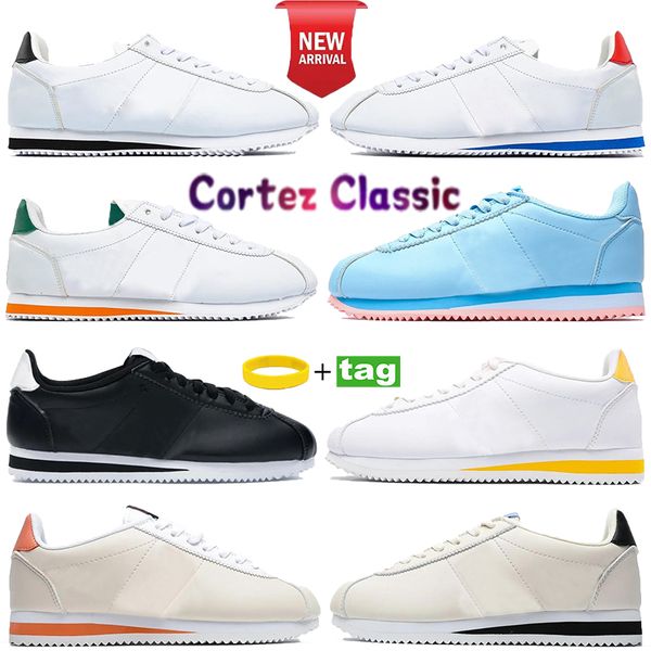 

cortez classic mens womens casual shoes fashion luxury black white forrest gump stranger things university blue lacing strap shoe men women