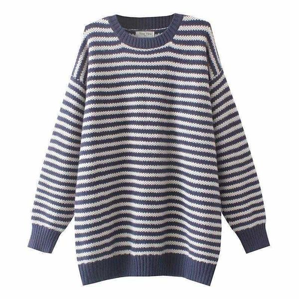 

women's sweaters knits tees women clothing sweater plus size autumn winter curve jumper simple fashion o-neck stripe female knitted pul, White;black