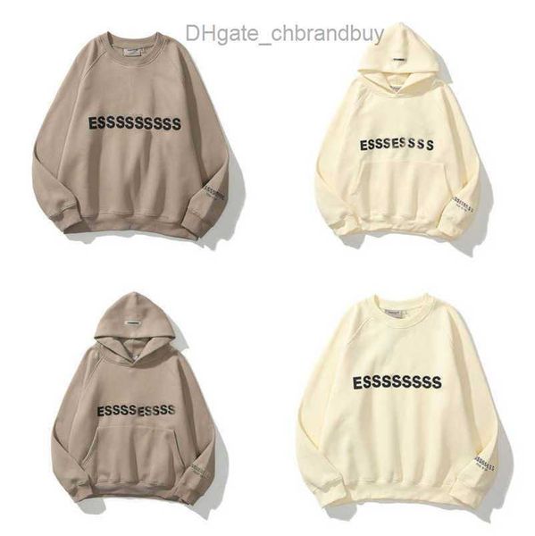

luxury essentials sweatshirts men's jackets ess hoodies men women chest letter pullover loose hooded sweatshirt sweater casual hoodie, Black