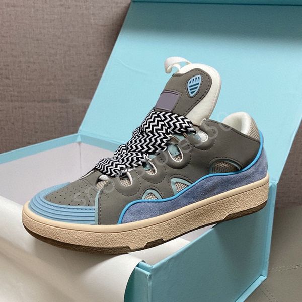 

shoes lanvines luxury casual men women sneaker designer shoe outdoor curb leather sneakers mens womens classic trainers lace-up trainer with, Black