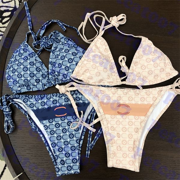 

vintage designer bikini small letter print swimsuit for women high waist womens swimwear set