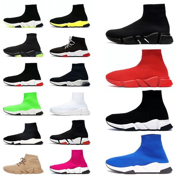 

sock shoes trainer mens womens plate-forme sneakers graffiti triple black lace-up beige white full red grey blue green brown luxury casual