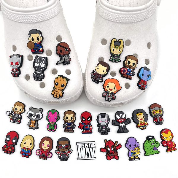 

anime charms wholesale childhood memories super hero man funny gift cartoon charms shoe accessories pvc decoration buckle soft rubber clog c, Blue