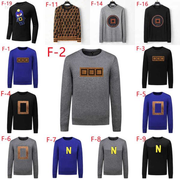 

men's sweaters designer mens male or female sweatshirts cotton knitting round neck stylist trendy clothing autumn winter sweatshirt pul, White;black