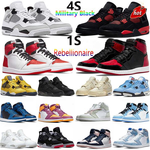

2023 low jumpman 4 4s basketball shoes men women military black red thunder black cat tour yellow 1 1s heritage bred patent brotherhood