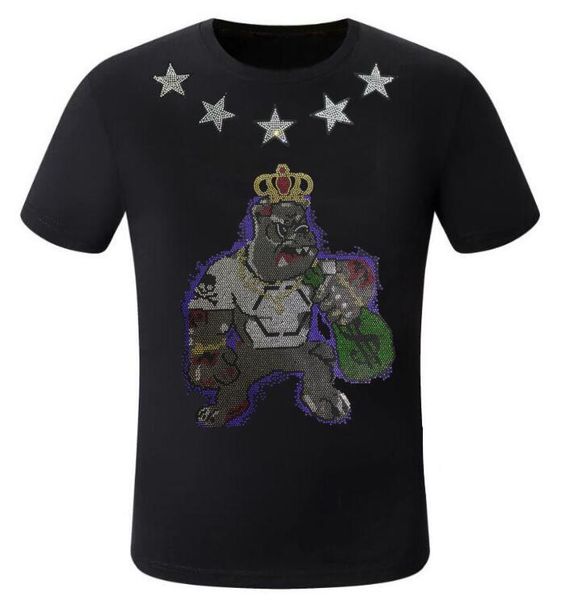 

tees 2023 borunke t shirt new youth fashion short-sleeved designer rhinestone, White;black