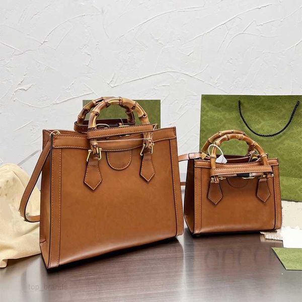 

new premium retro bamboo women's shoulder bags leather big designer shopping bag large capacity 27cm fashion totes luxury wallet messen