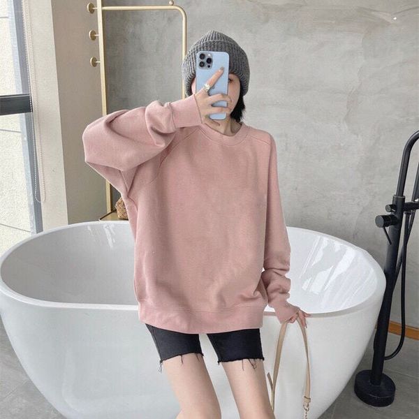 

new fashion clothing designer hoodies for women round neck long sleeve sweatshirts matcha green pink
