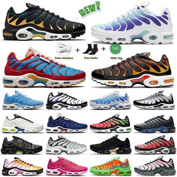 

2022 women mens tn plus running shoes big size us 12 triple white black tnplus tns pink prim atlanta university blue hyper jade shattered sn
