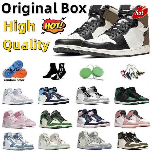

2023 jumpman 1 1s with box basketball shoes for men sneakers for women running trainers og chicago black white rebellionaire bred patent