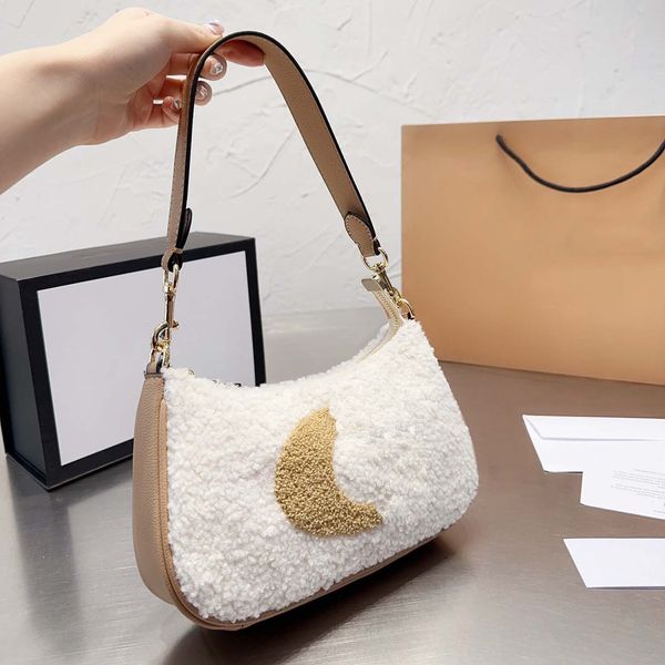 

bags totes handbag designer bag women classic imitation famous brand splicing letter plush warm shoulder bag versatile commuting party walle