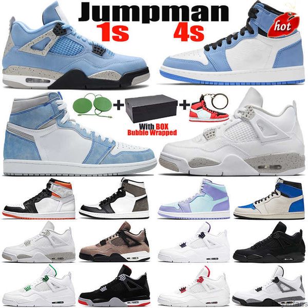 

2023 basketball shoes 1s hyper royal court purple university blue 4s black cat jumpman 1 red 4 white oreo men women sports sneakers 36-46