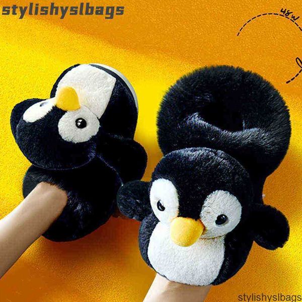 

slippers women slippers bevergreen cute penguin all inclusive design women home fur slippers plush warm boots couples shoes indoor fluffy sl, Black
