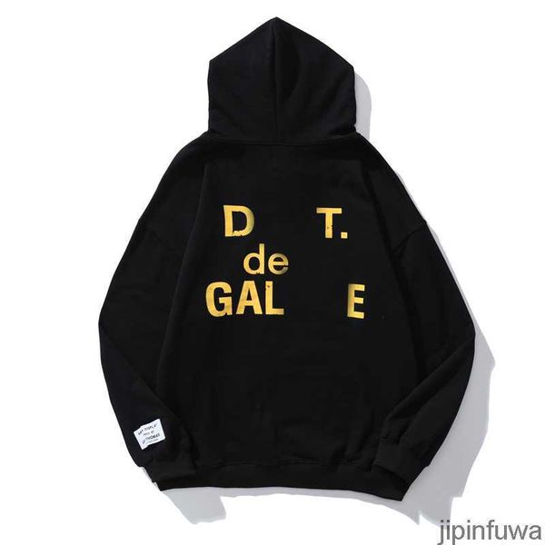 

2023 men's hoodies galleryes letter printed classic depts designers fashion women hoody high street jacket hooded pullover shirt d1mi, Black