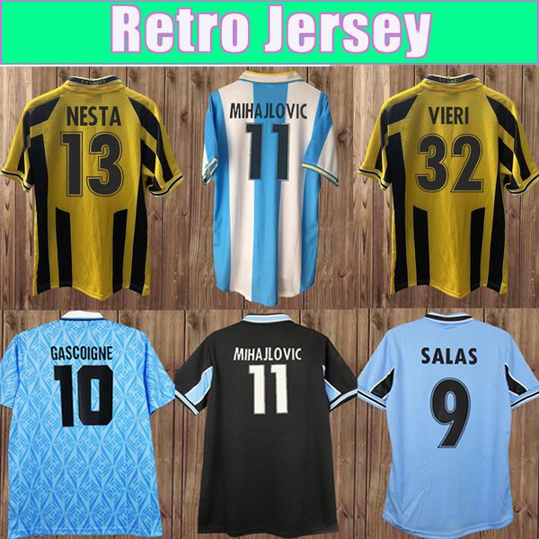 

2000 2001 claudio mens soccer jerseys ss lazio 1991 retro #10 gascoigne home football shirt 99 20 mancini inzaghi nedved vieri short sleeve, Black;yellow