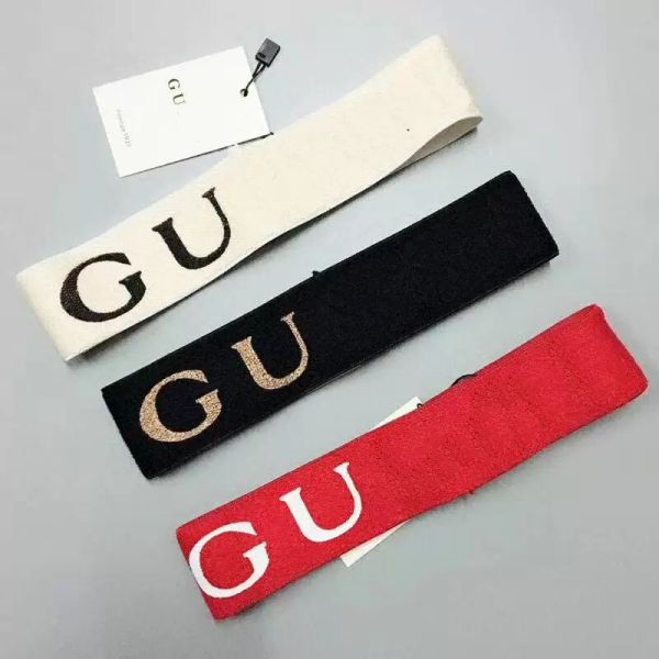 

luxury designer headbands women men 3color red black white brand letter print elastic headband fashion sport hair bands turban headwraps for, Silver