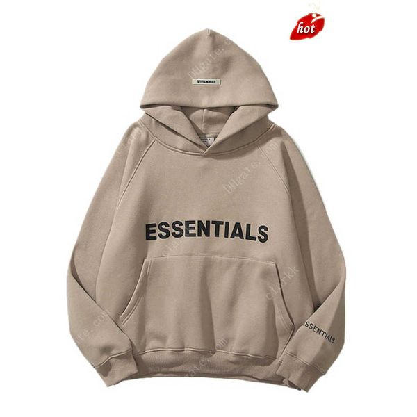 

essential men's and women's sweatshirt reflective letter printed fleece super dalian hoodie fashion hip hop street sweat, Black
