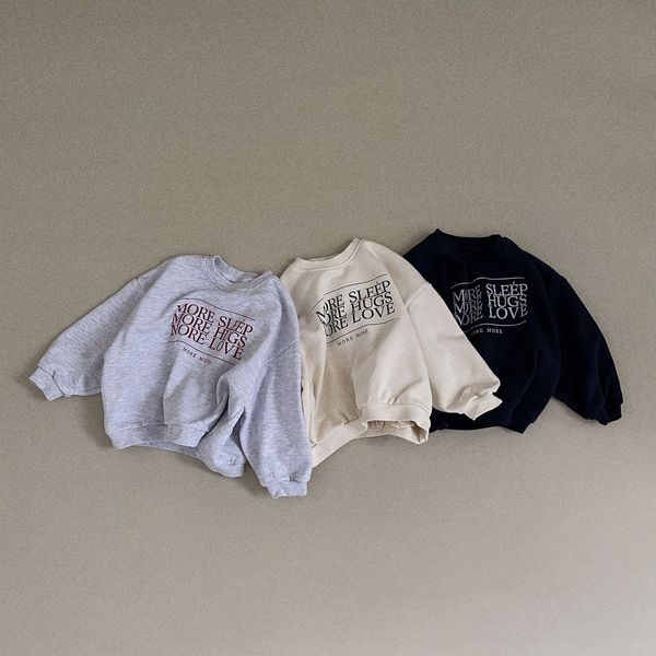 

pullover 3659b stock clearance grey 110cm baby sweater simple letter loose long sleeve boy s children s sports 230104, Blue