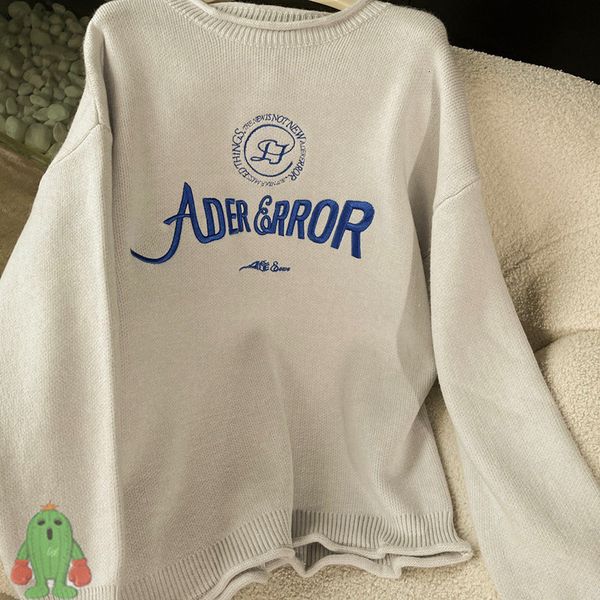 

men's sweaters adererror sweater embroidery letter knit pullover khaki klein blue couple ader sweatshirts 230105, White;black
