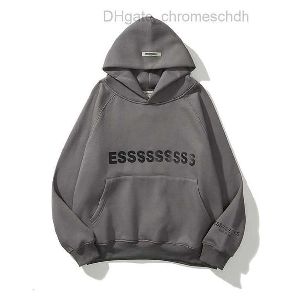 

luxury men's sweatshirts essentials jackets ess hoodies men women chest letter pullover loose hooded sweatshirt sweater casual hoodie, Black;brown